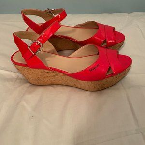 Ferragamo * Super Fun * Orange Patent Leather Sandals * Size 9